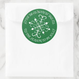 Bright Green Snowflake Stickers