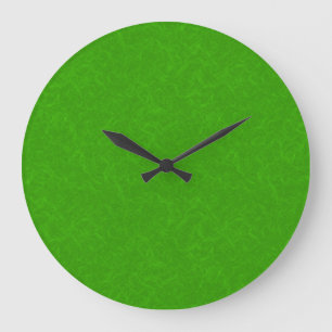 Bright green textured surface swirling pattern large clock