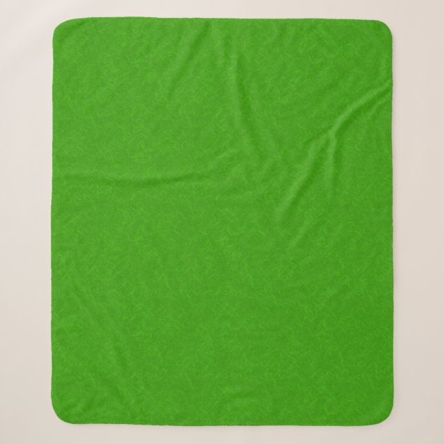 Bright green textured surface  swirling pattern sherpa blanket (Front)