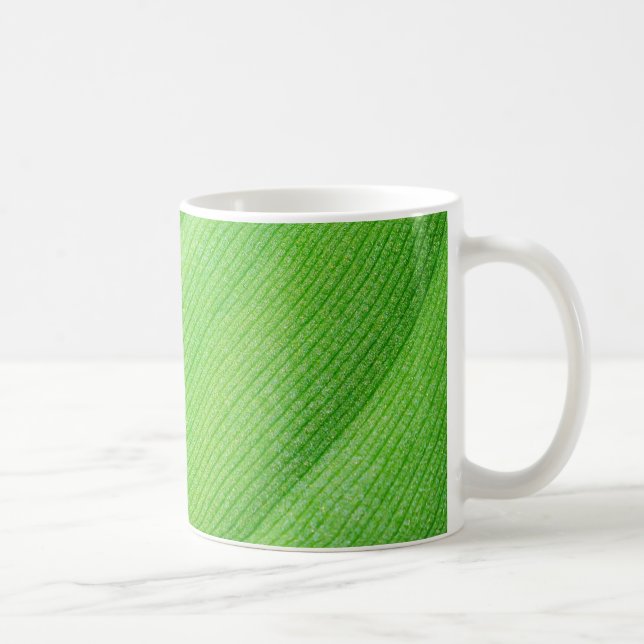 bright green young banana leaf coffee mug (Right)