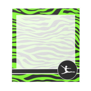 Bright Green Zebra Stripes; Ballet Notepad