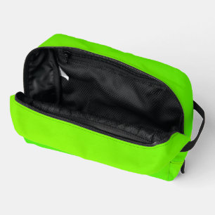 Bright green zippered pouch with black zipper