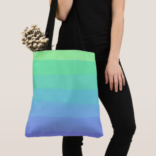 Bright Greens and Blues Gradient Tote Bag