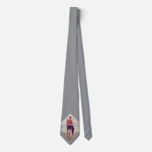 Bright Grey Custom Photo  Tie