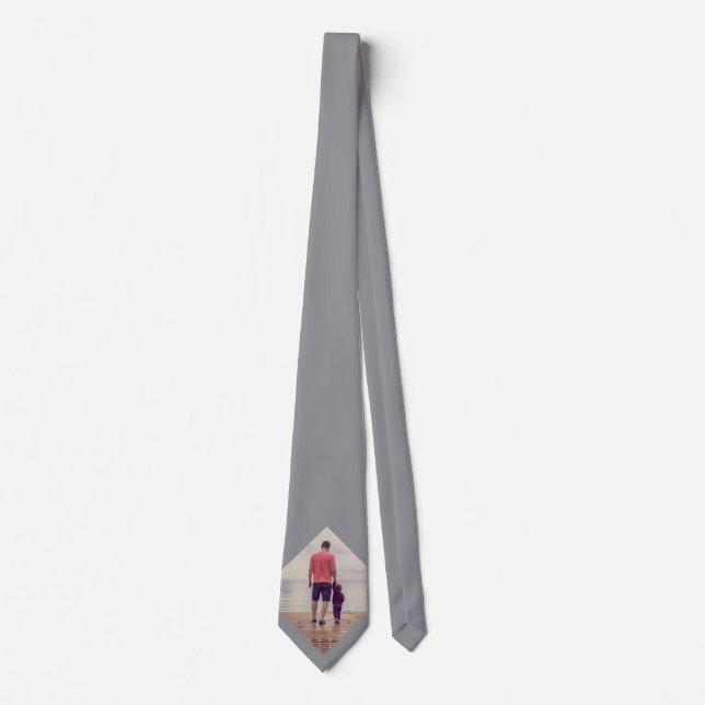 Bright Grey Custom Photo  Tie (Front)