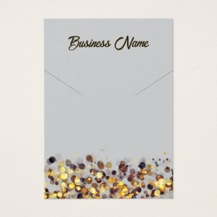Bright grey golden QR code necklace display card