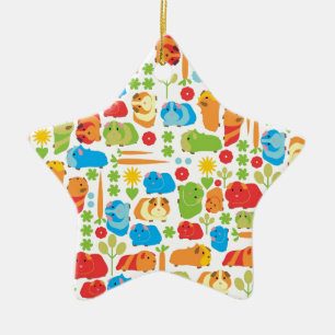 Bright Guinea Pig Patch Ceramic Ornament