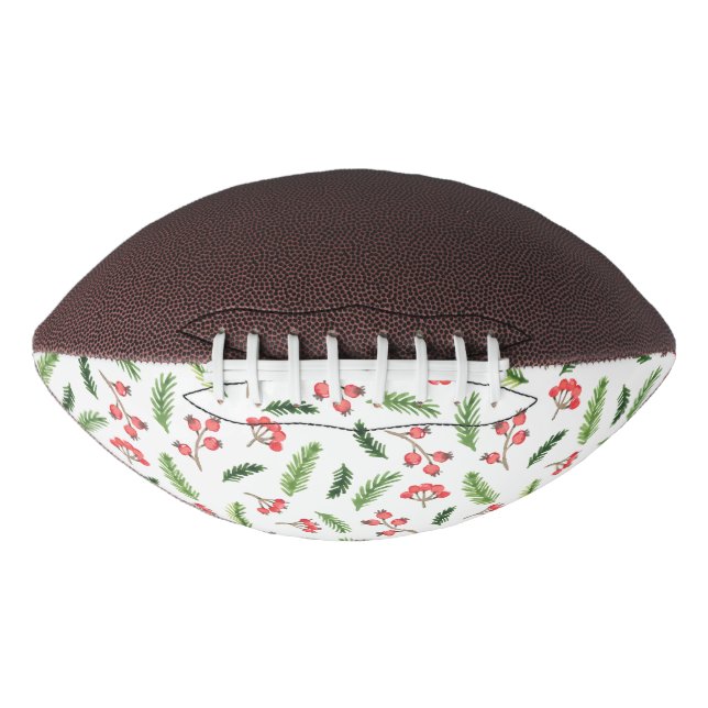 Bright Hand Drawn Christmas Mistletoe Pattern Football (Front)