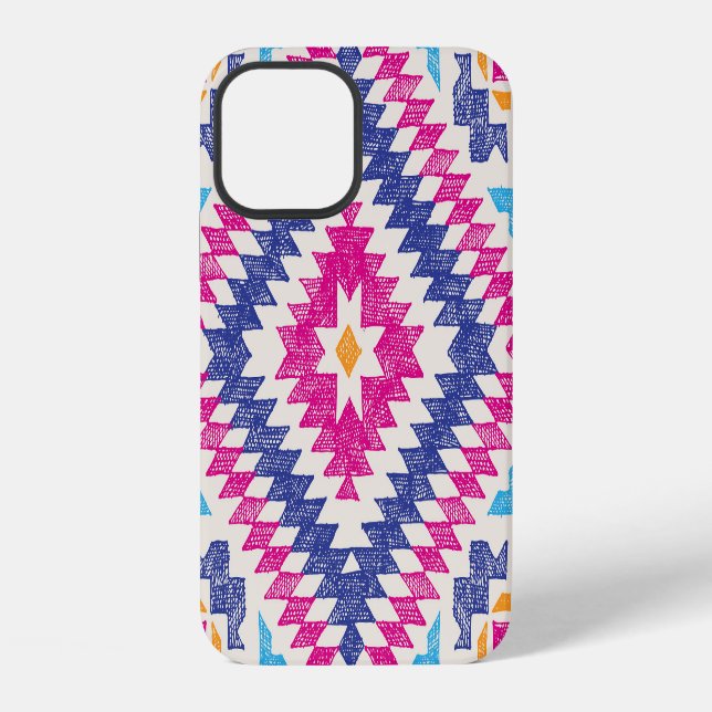Bright Hand-Drawn Tribal Design Element. iPhone Case (Back)