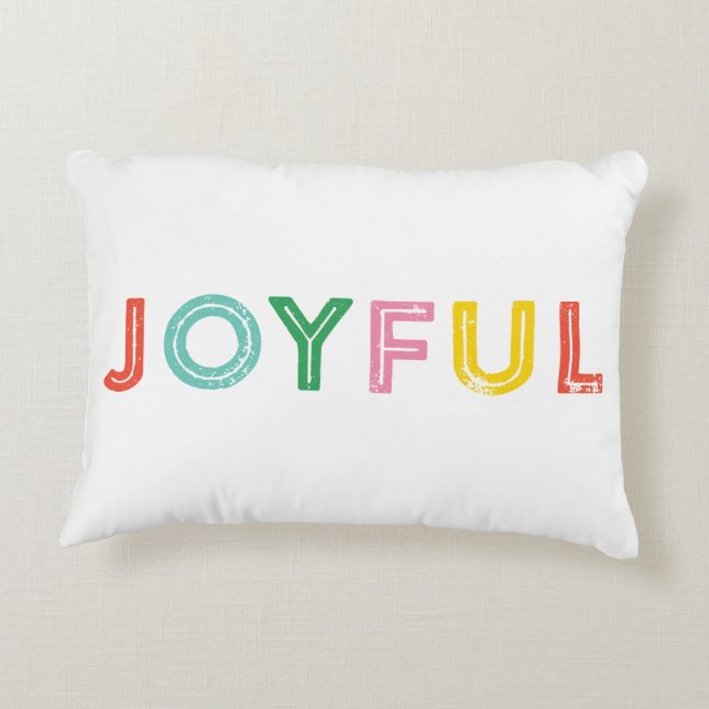 Bright, Happy, and Joyful Holiday Accent Pillow (Back)