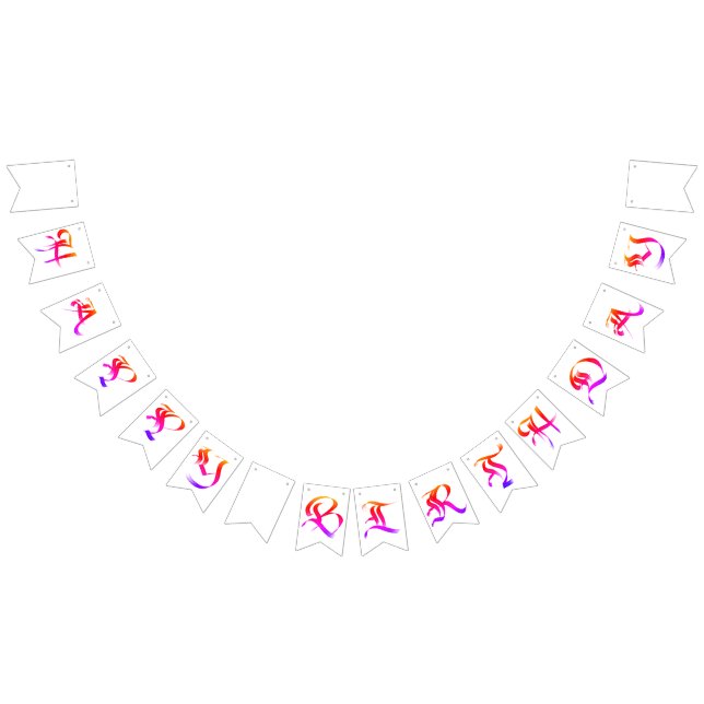 Bright Happy Birthday Calligraphy Bunting Flags (All)