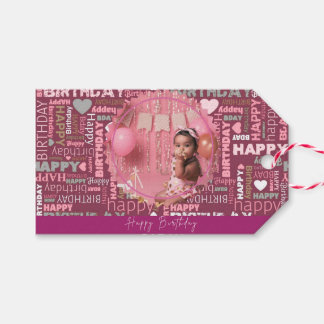 Bright Happy Birthday Pattern Background  Gift Tags