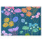 Bright Happy Colourful flowers Dark Teal+Initials