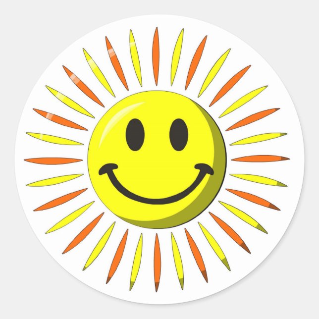 Bright Happy Smile - Face Classic Round Sticker (Front)