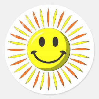 Bright Happy Smile - Face Classic Round Sticker