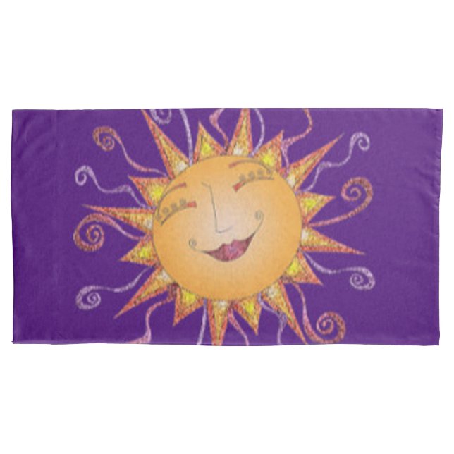 Bright Happy Sunburst Pillowcase (Front)