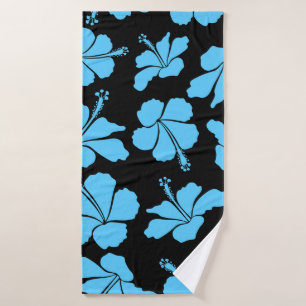 Bright hawaiian seamless pattern with tropical hib bath towel