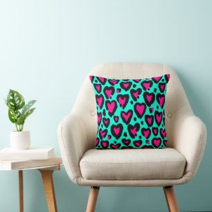Bright Heart Throw Pillow Simplex Knit Fabric