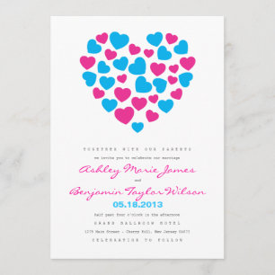 Bright Hearts Wedding Invitation