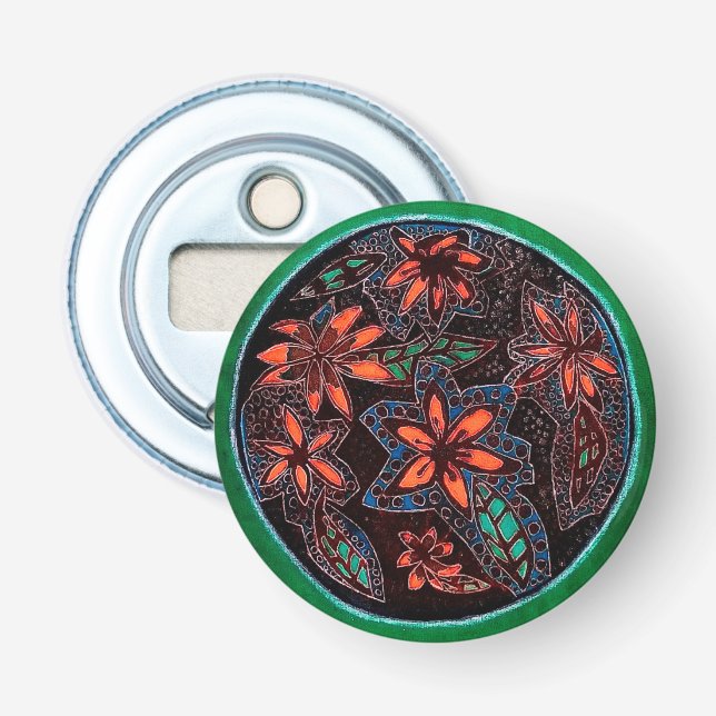 Bright henna pattern  bottle opener (Front)
