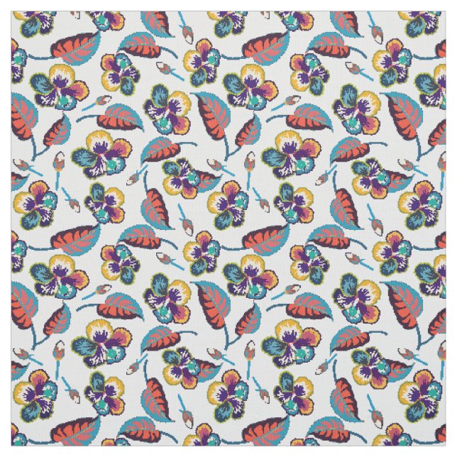 Bright Hibiscus Pattern Fabric (Swatch)