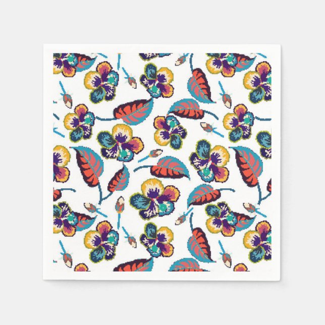 Bright Hibiscus Pattern Napkin (Front)