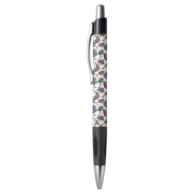 Bright Hibiscus Pattern Pen (Top (Vertical))
