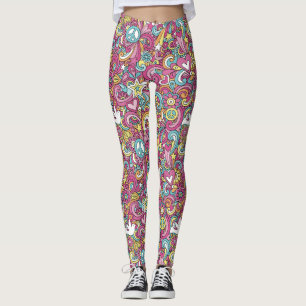 Bright Hippie Pattern Leggings