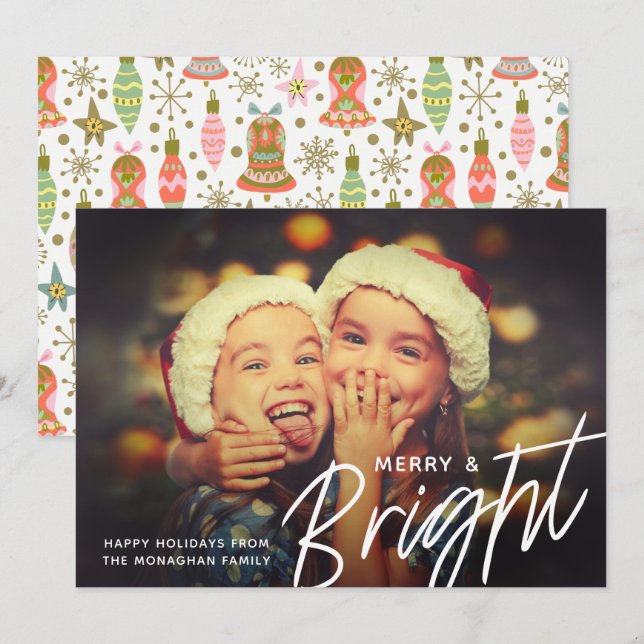 Bright Holiday | Horizontal Photo Card (Front/Back)