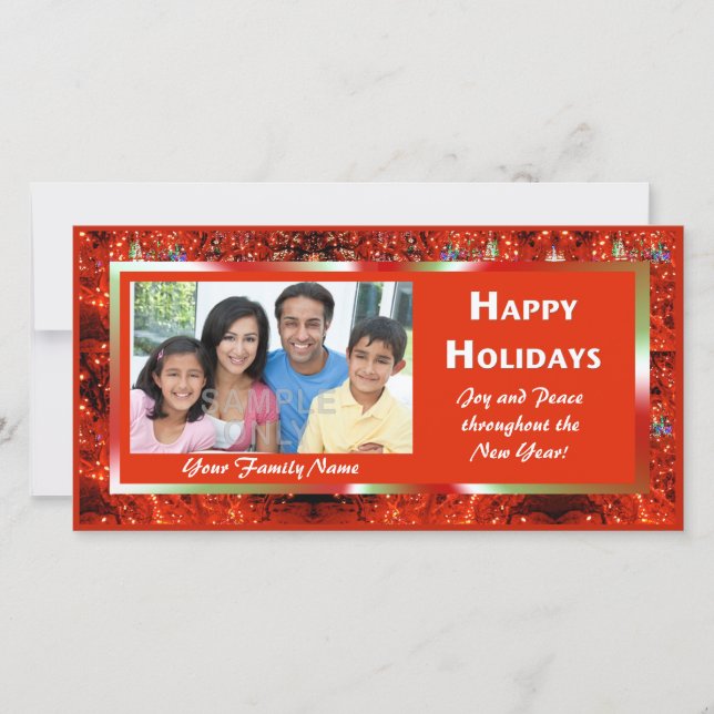 Bright Holiday Lights Photo Card (Front)
