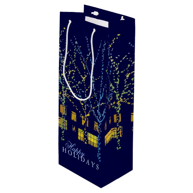 Bright Holiday Lights Wine Gift Bag (Front Angled)