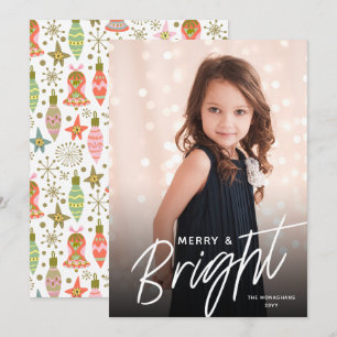Bright Holiday Vertical Full Photo Card