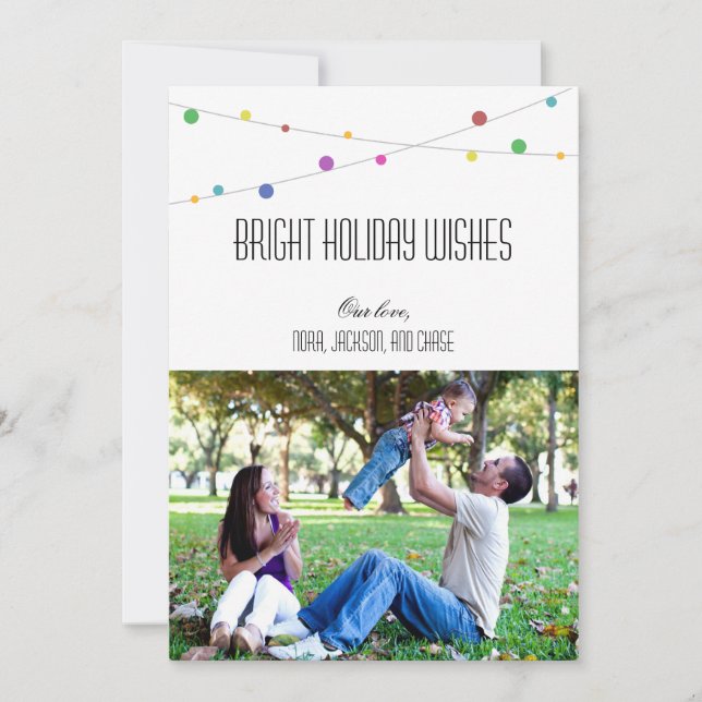 Bright Holiday Wishes Photo Card (Apple) (Front)