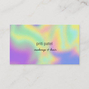 Bright Holographic Makeup Hair Lash Nail Beauty Bu Business Card