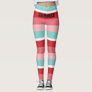 Bright Horizontal Striped  Leggings