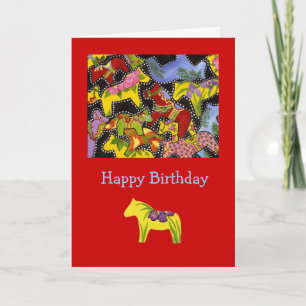 Bright Horses Birthday Card
