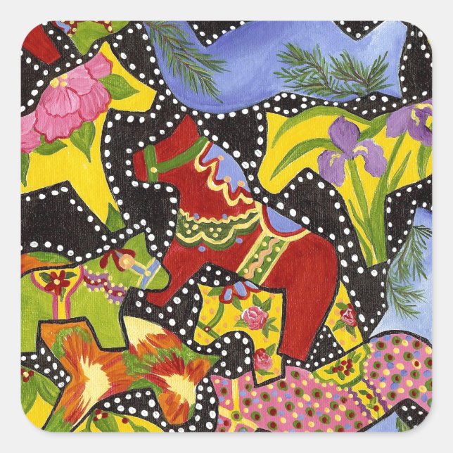 Bright Horses Square Sticker (Front)