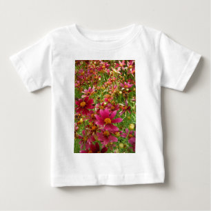 Bright Hot Pink and Yellow Daisy flowers Baby T-Shirt