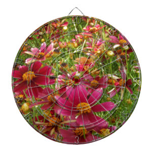 Bright Hot Pink and Yellow Daisy flowers Dartboard