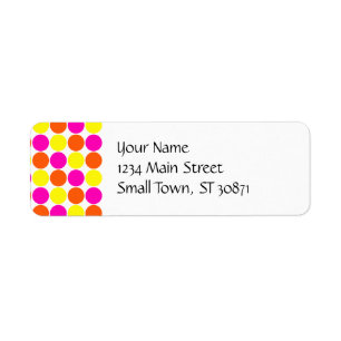 Bright Hot Pink Orange Yellow Polka Dots Pattern