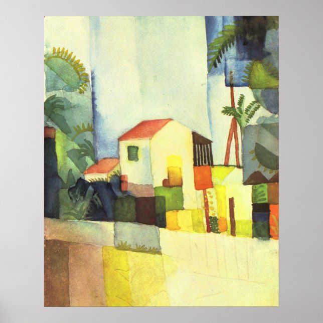 Bright house by August Macke Poster (Front)