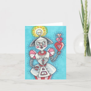 Bright Idea GIRL ROBOT NOTE CARD Blank
