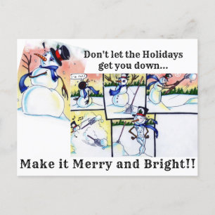 Bright Idea Snowman Postcard