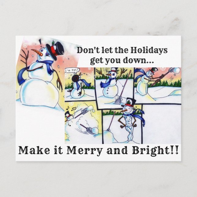 Bright Idea Snowman Postcard (Front)