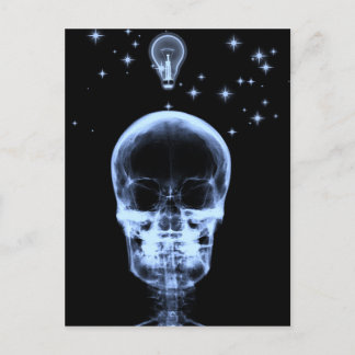 Bright Idea X-Ray Skeleton - Blue Postcard