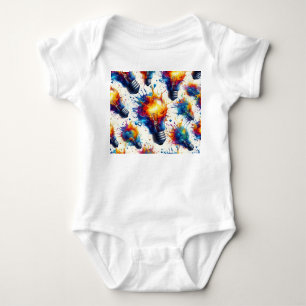 Bright Ideas – Colorful Light Bulb Pattern with Ab Baby Bodysuit
