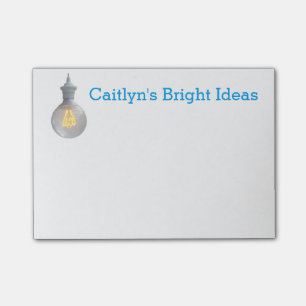 Bright Ideas Lightbulb Custom Name Template Post-it Notes