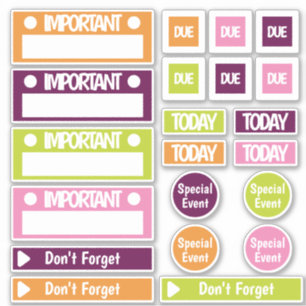 Bright Important Reminder Planner