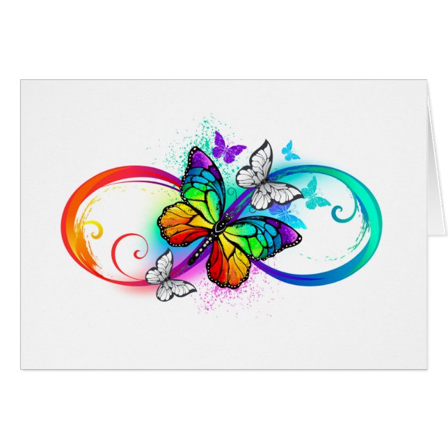 Bright infinity with rainbow butterfly (Devant horizontal)