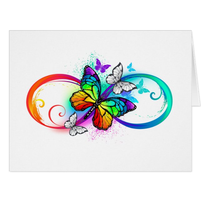 Bright infinity with rainbow butterfly (Devant horizontal)
